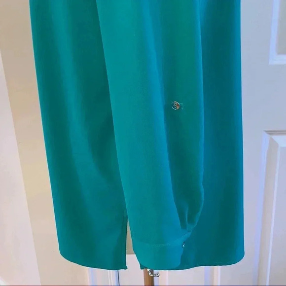 Susan Graver Plus Size 18W Roll Tab Sleeve Tunic Blouse Band Collar Button Front - Picture 8 of 11